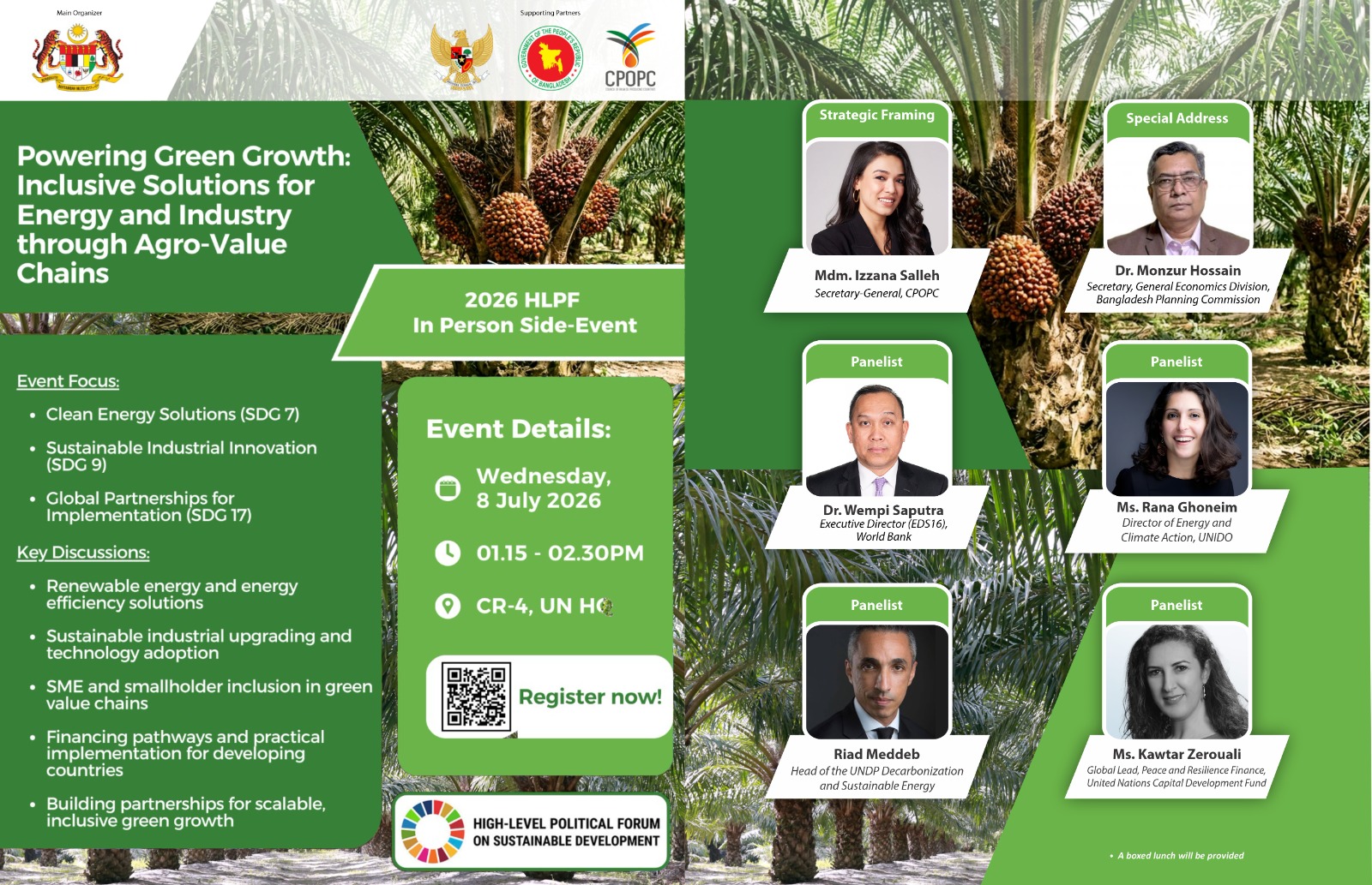 2026 HLPF In-Person Side Event: Powering Green Growth: Inclusive Solutions for Energy and Industry through Agro-Value Chains CPOPC.net